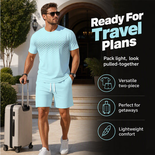 📢📢Hot Sale 50% OFF！💖Men's Casual T-Shirt & Shorts 2-Piece Set