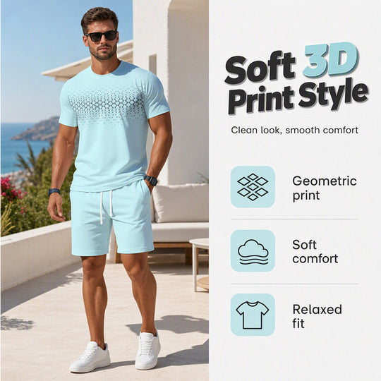 📢📢Hot Sale 50% OFF！💖Men's Casual T-Shirt & Shorts 2-Piece Set