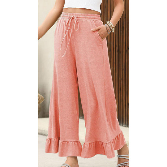 🔥 2026 Fresh Drops | Flat 50% OFF Today! 💸Women's Casual Wide-Leg Pants with Ruffle Hem