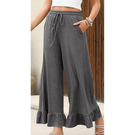 🔥 2026 Fresh Drops | Flat 50% OFF Today! 💸Women's Casual Wide-Leg Pants with Ruffle Hem