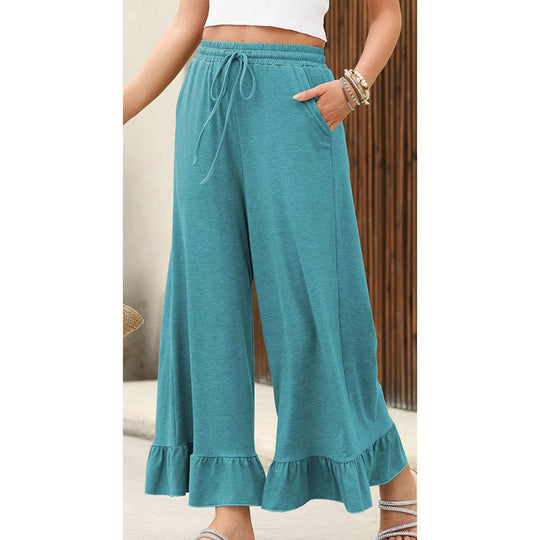 🔥 2026 Fresh Drops | Flat 50% OFF Today! 💸Women's Casual Wide-Leg Pants with Ruffle Hem
