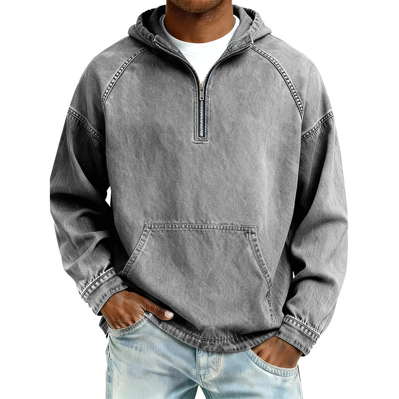 ⏰️LIMITED-TIME 40% OFF✨Men's Casual Half-Zip Denim Jacket-Inspired Layer For Effortless Everyday Style👖