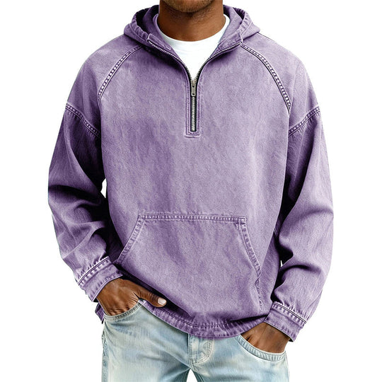 ⏰️LIMITED-TIME 40% OFF✨Men's Casual Half-Zip Denim Jacket-Inspired Layer For Effortless Everyday Style👖