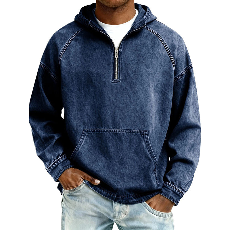 ⏰️LIMITED-TIME 40% OFF✨Men's Casual Half-Zip Denim Jacket-Inspired Layer For Effortless Everyday Style👖