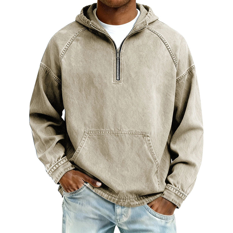 ⏰️LIMITED-TIME 40% OFF✨Men's Casual Half-Zip Denim Jacket-Inspired Layer For Effortless Everyday Style👖