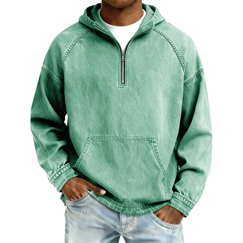 ⏰️LIMITED-TIME 40% OFF✨Men's Casual Half-Zip Denim Jacket-Inspired Layer For Effortless Everyday Style👖
