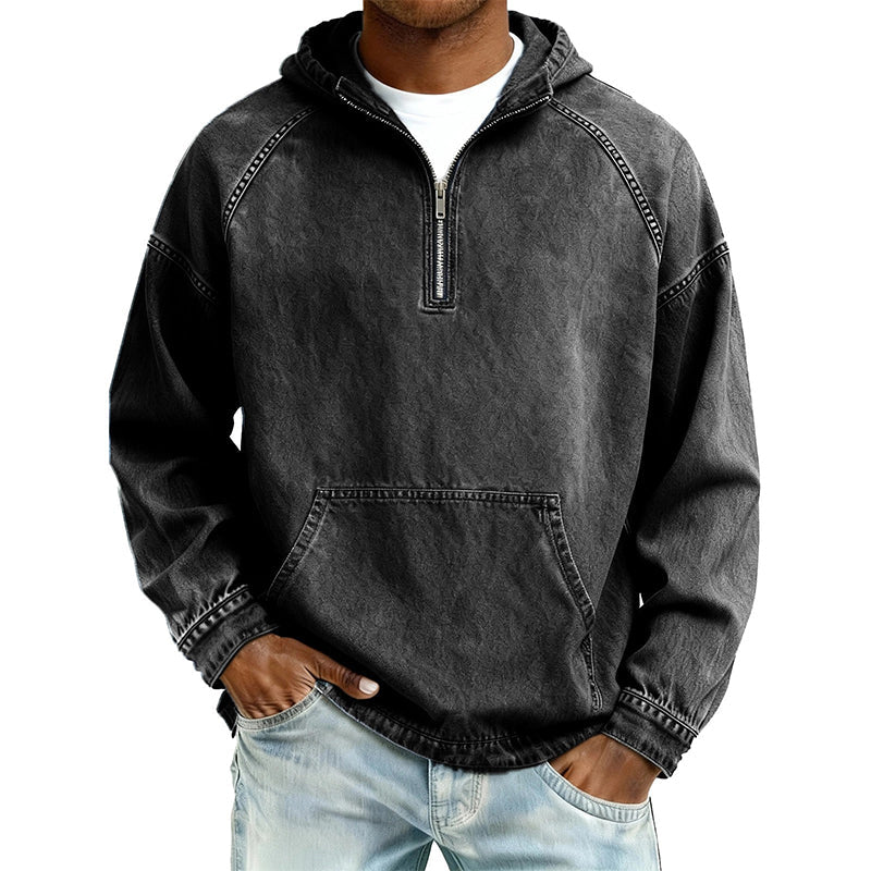 ⏰️LIMITED-TIME 40% OFF✨Men's Casual Half-Zip Denim Jacket-Inspired Layer For Effortless Everyday Style👖