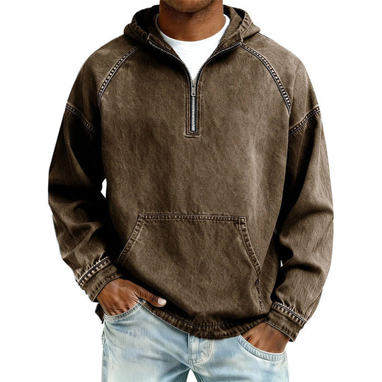 ⏰️LIMITED-TIME 40% OFF✨Men's Casual Half-Zip Denim Jacket-Inspired Layer For Effortless Everyday Style👖
