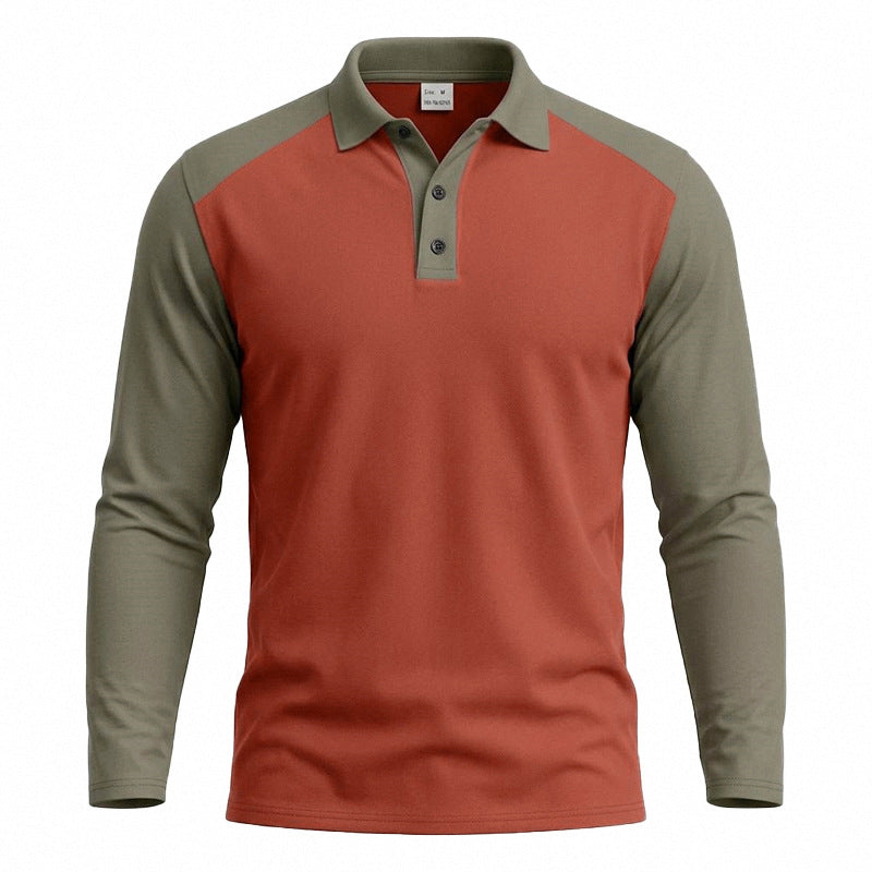 🍁New Fall Collection-Men's Casual Color-Block Long Sleeve Shirt