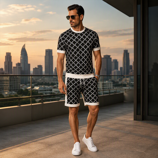 ⌛Limited-Time Offer🛍️Men's Casual Top & Shorts 2-Piece Set