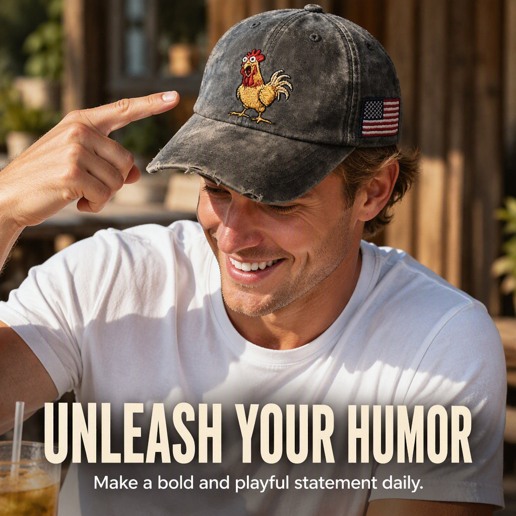 ⏰️LIMITED-TIME SPECIAL!🧢Men's Retro Rooster Baseball Cap – Classic Washed Dad Hat for Outdoor & Casual Wear