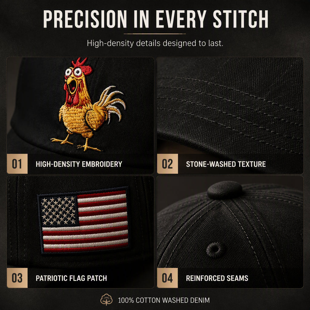 ⏰️LIMITED-TIME SPECIAL!🧢Men's Retro Rooster Baseball Cap – Classic Washed Dad Hat for Outdoor & Casual Wear