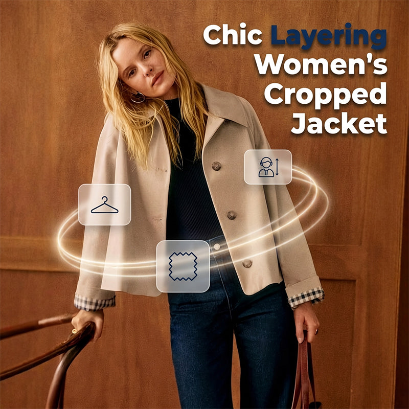🌸 Women's Single-Breasted Cropped Jacket💫 Smart Casual Fashion Jacket