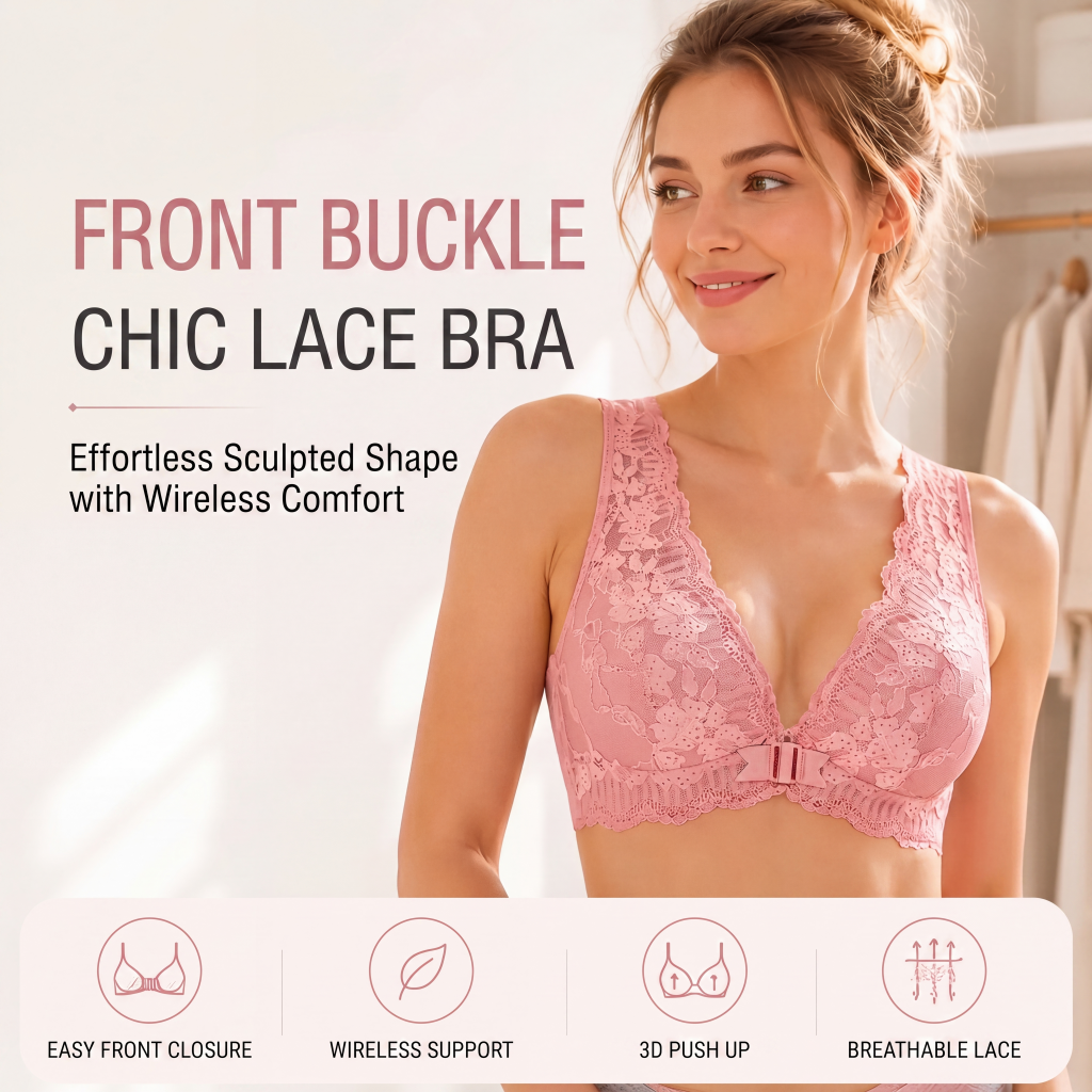 Women's Wire-Free Front Closure Lace Bra