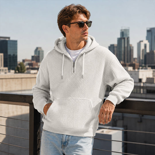 👖 LIMITED-TIME 50% OFF! ✨Men's Knit Quarter-Zip Hoodie Sweatshirt