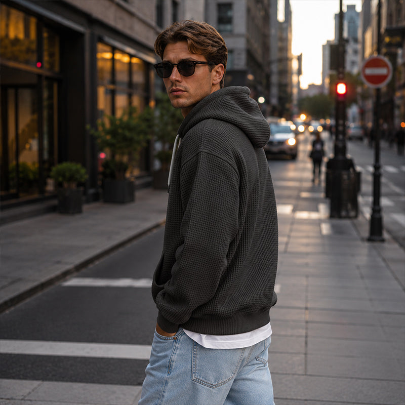 👖 LIMITED-TIME 50% OFF! ✨Men's Knit Quarter-Zip Hoodie Sweatshirt
