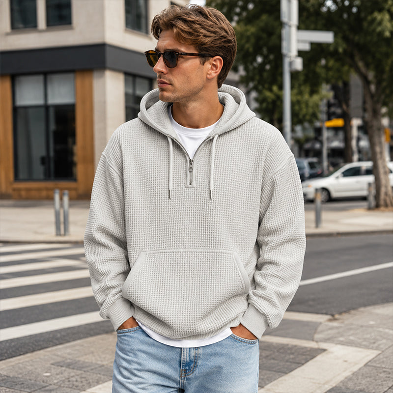 👖 LIMITED-TIME 50% OFF! ✨Men's Knit Quarter-Zip Hoodie Sweatshirt
