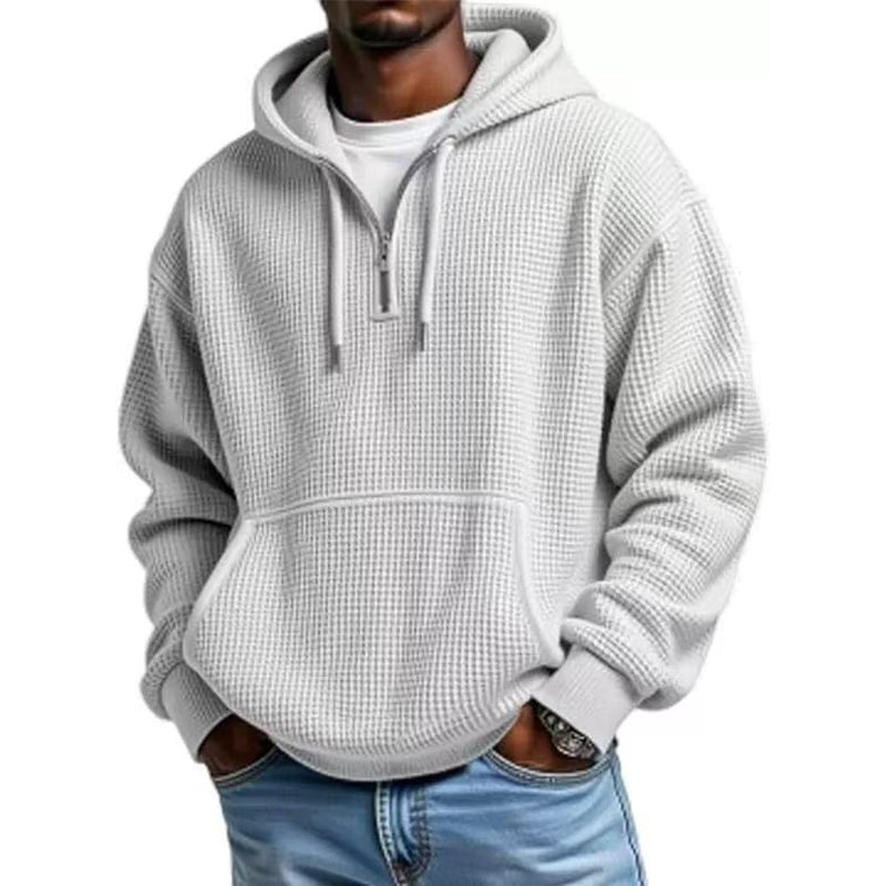 👖 LIMITED-TIME 50% OFF! ✨Men's Knit Quarter-Zip Hoodie Sweatshirt