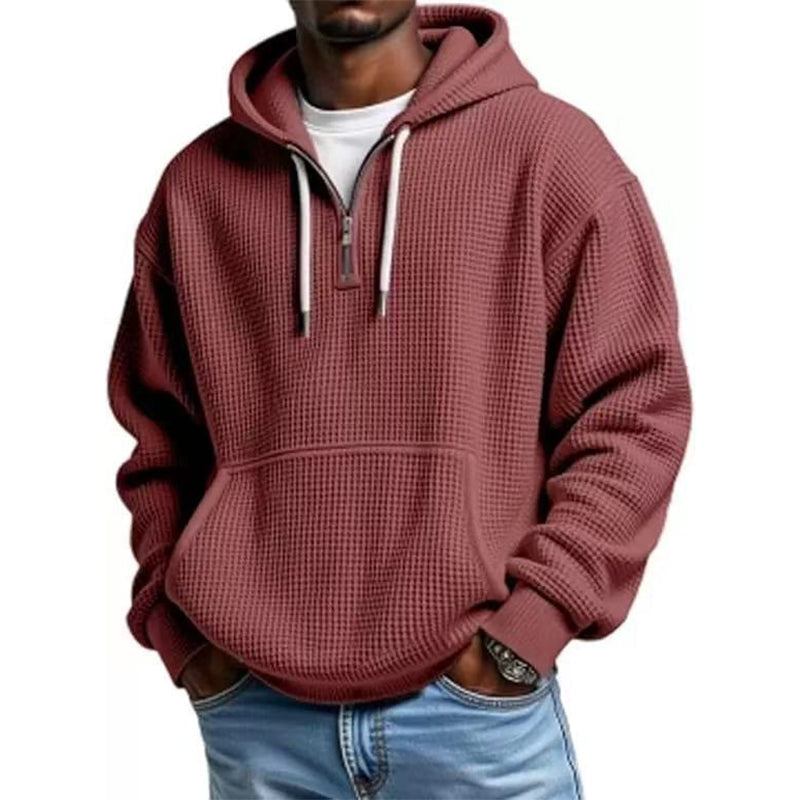 👖 LIMITED-TIME 50% OFF! ✨Men's Knit Quarter-Zip Hoodie Sweatshirt