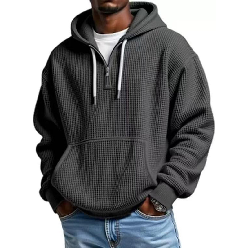 👖 LIMITED-TIME 50% OFF! ✨Men's Knit Quarter-Zip Hoodie Sweatshirt