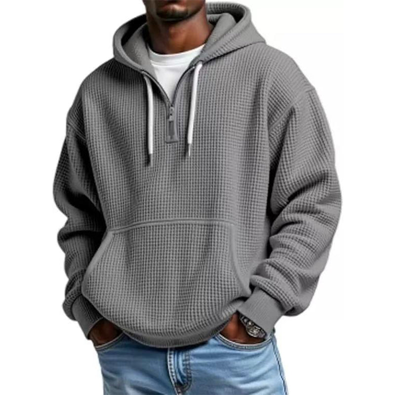 👖 LIMITED-TIME 50% OFF! ✨Men's Knit Quarter-Zip Hoodie Sweatshirt