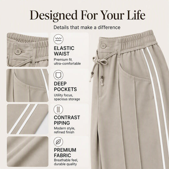 👖New Arrivals - Drawstring High-Waist Trousers – Soft Drape & Adjustable Comfort for Any Casual Look