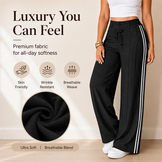 👖New Arrivals - Drawstring High-Waist Trousers – Soft Drape & Adjustable Comfort for Any Casual Look
