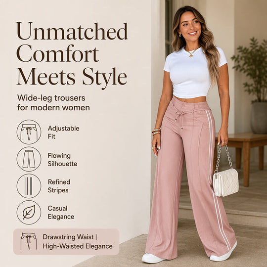 👖New Arrivals - Drawstring High-Waist Trousers – Soft Drape & Adjustable Comfort for Any Casual Look