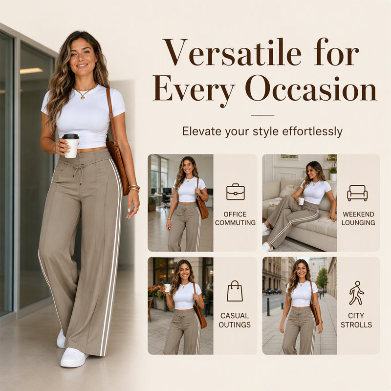 👖New Arrivals - Drawstring High-Waist Trousers – Soft Drape & Adjustable Comfort for Any Casual Look