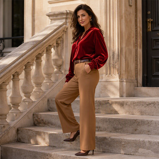 ⏰Last Day Sale 50% Off💃Women's Velvet Long Sleeve Button Down Collar Shirt