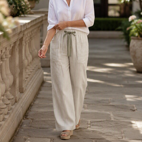 🍂 Women's Summer Striped Wide-Leg Pants – Effortless Autumn Style & Everyday Comfort
