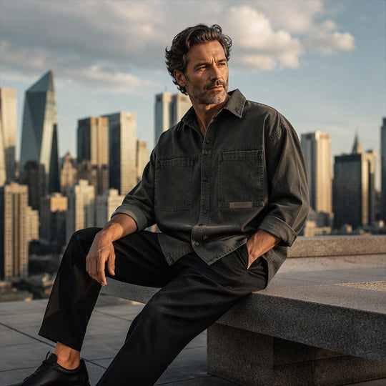 ⌛Limited-Time Offer🛍️Men's Long Sleeve Loose-Fit Utility Shirt