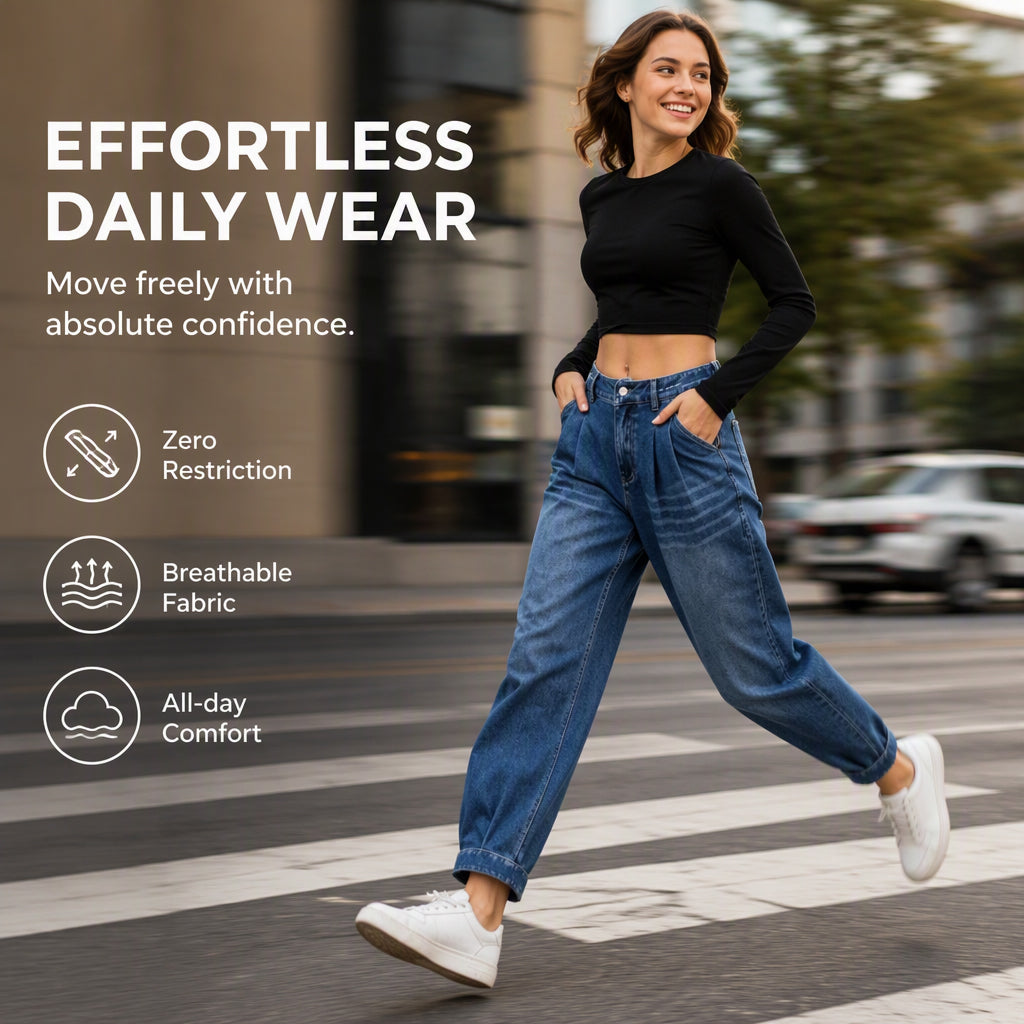 ⏰Last Day Sale 50% Off💃Women's High Waisted Harem Denim Pants