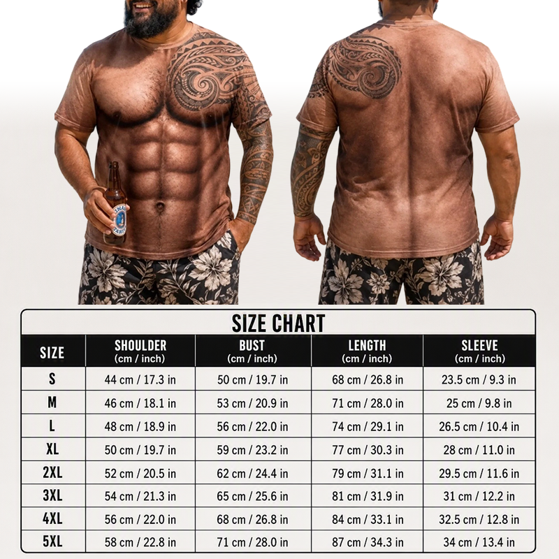 Men's Funny Muscle Print Short Sleeve Top