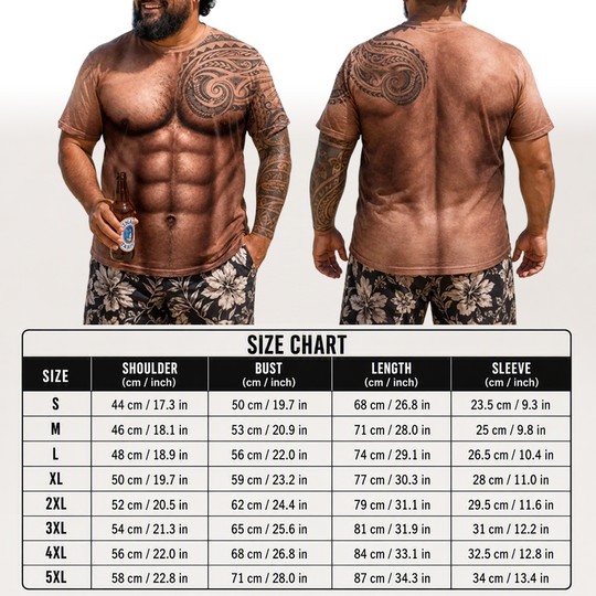 Men's Funny Muscle Print Short Sleeve Top