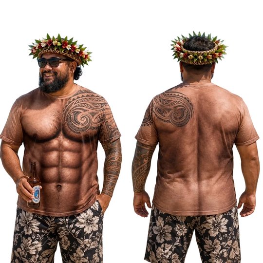Men's Funny Muscle Print Short Sleeve Top