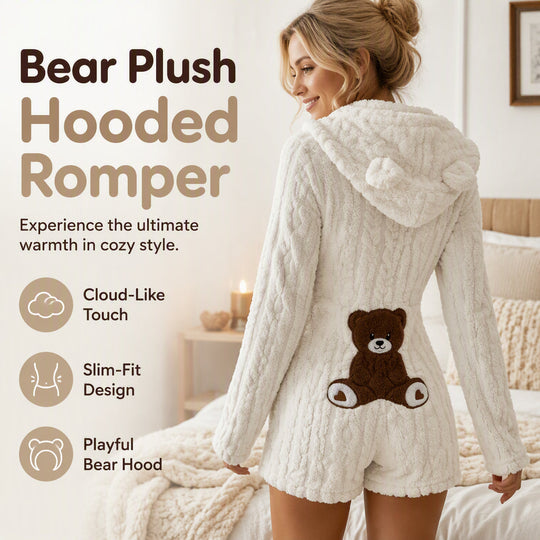 👖 LIMITED-TIME 50% OFF! ✨Women’s Plush Hooded Long Sleeve Romper