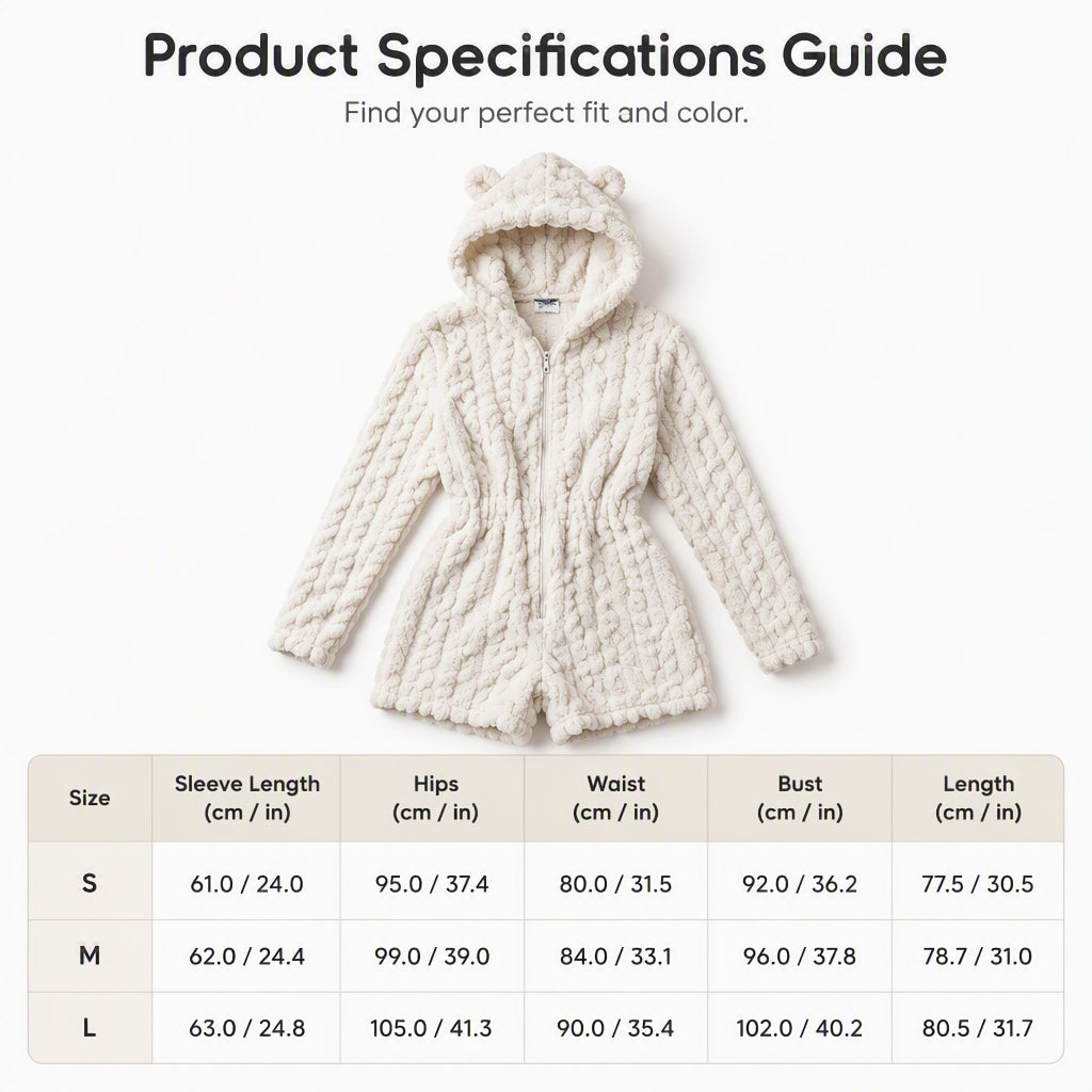 👖 LIMITED-TIME 50% OFF! ✨Women’s Plush Hooded Long Sleeve Romper