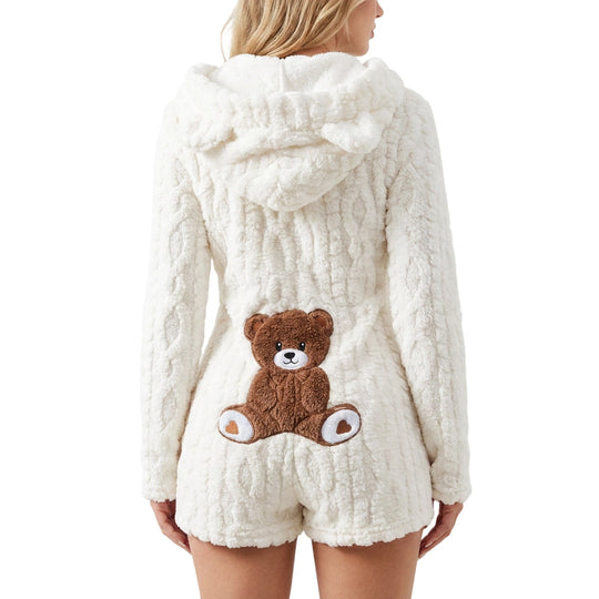 👖 LIMITED-TIME 50% OFF! ✨Women’s Plush Hooded Long Sleeve Romper