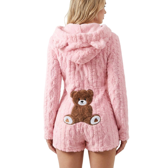 👖 LIMITED-TIME 50% OFF! ✨Women’s Plush Hooded Long Sleeve Romper