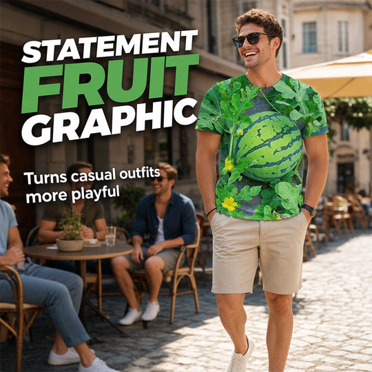 Funny Watermelon Pattern Crewneck T-Shirt