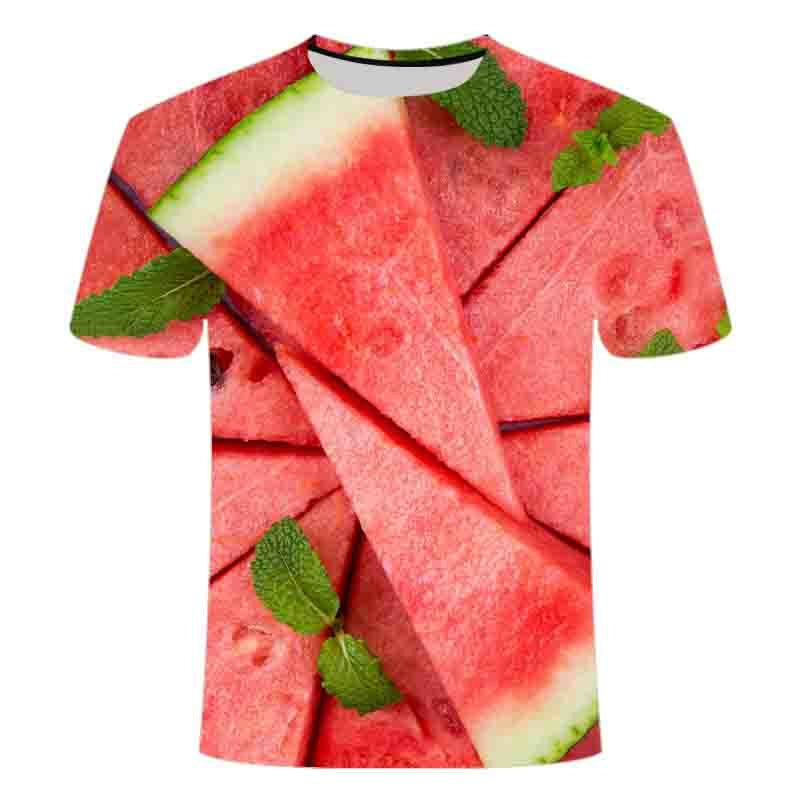 Funny Watermelon Pattern Crewneck T-Shirt
