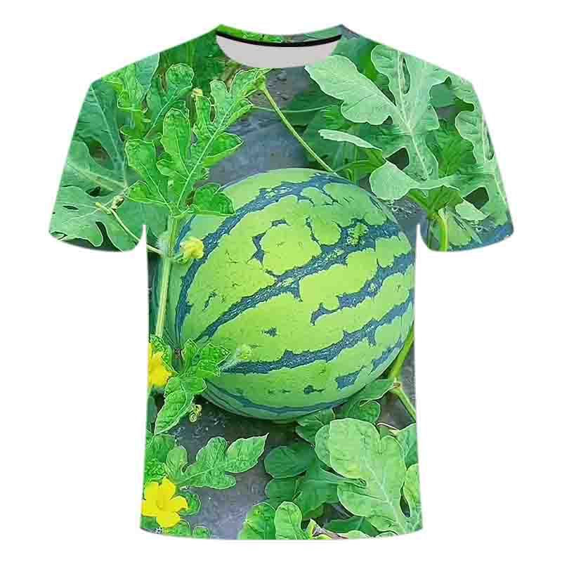 Funny Watermelon Pattern Crewneck T-Shirt
