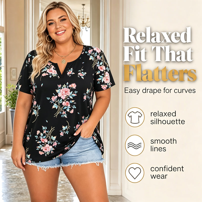 ⌛Limited-Time Offer-Women's Casual V-Neck Short Sleeve T-Shirt