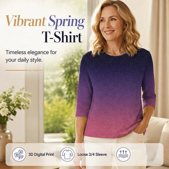 ⌛Limited-Time Offer-Women's Fashion Printed Crew Neck T-Shirt