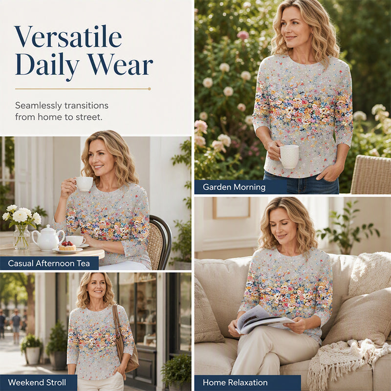 ⌛Limited-Time Offer-Women's Fashion Printed Crew Neck T-Shirt