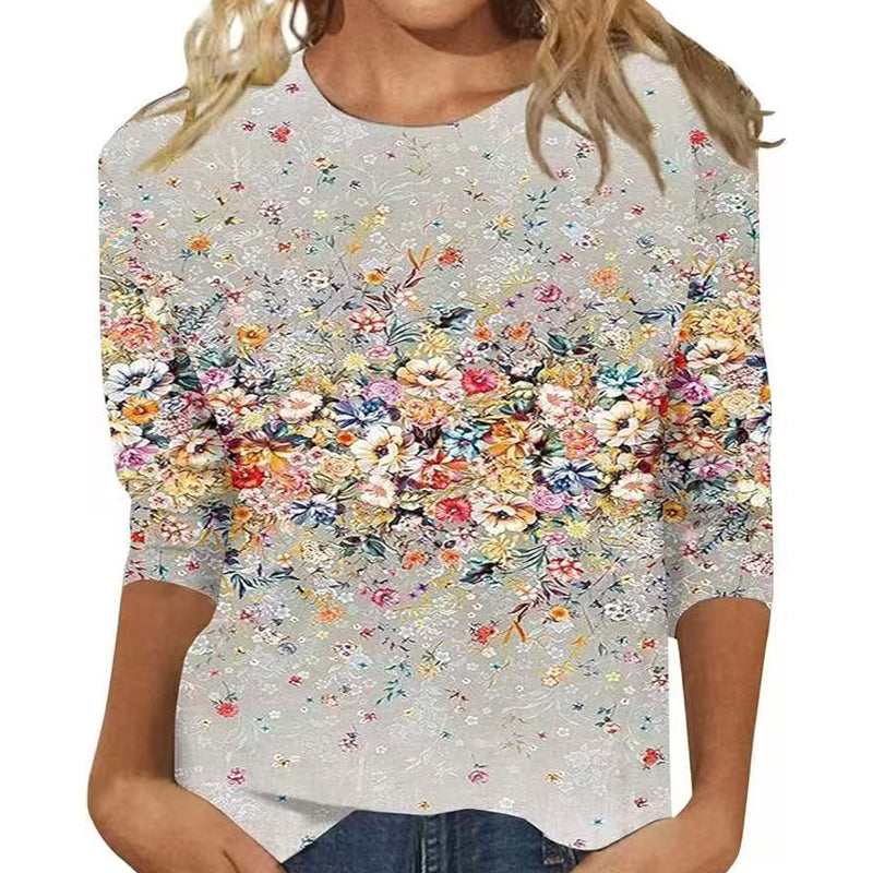 ⌛Limited-Time Offer-Women's Fashion Printed Crew Neck T-Shirt