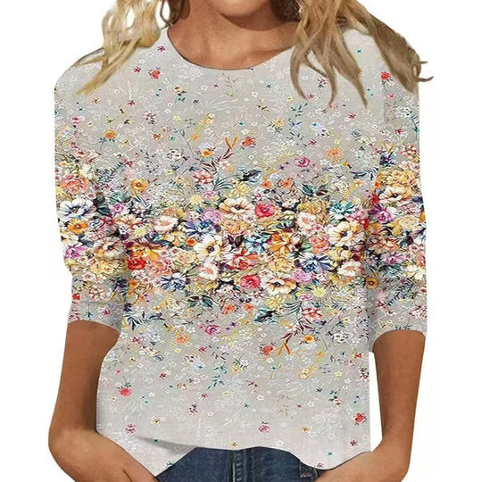 ⌛Limited-Time Offer-Women's Fashion Printed Crew Neck T-Shirt