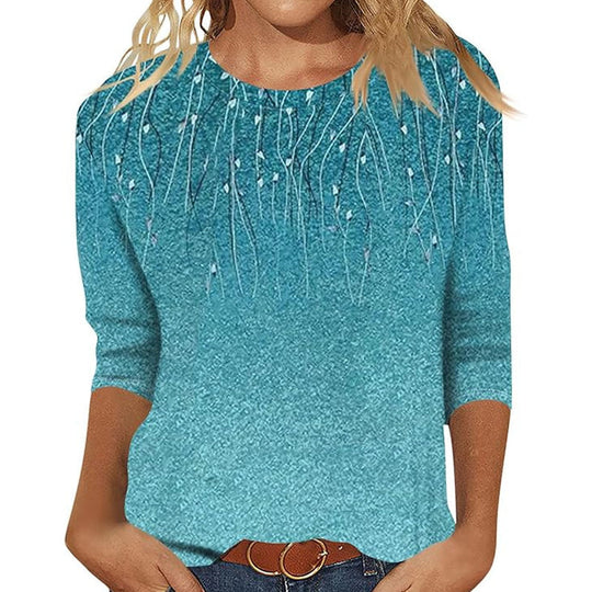 ⌛Limited-Time Offer-Women's Fashion Printed Crew Neck T-Shirt