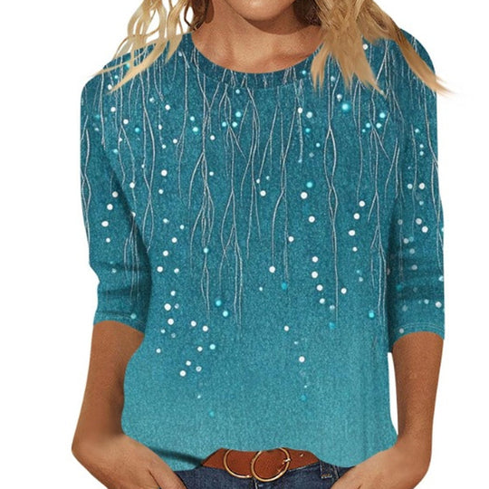 ⌛Limited-Time Offer-Women's Fashion Printed Crew Neck T-Shirt
